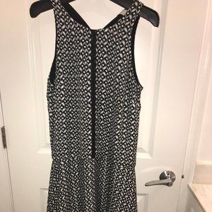 Ali & Jay Black and White Dress With Handkerchief Hem Size Large